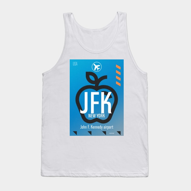 JFK blue Tank Top by Woohoo